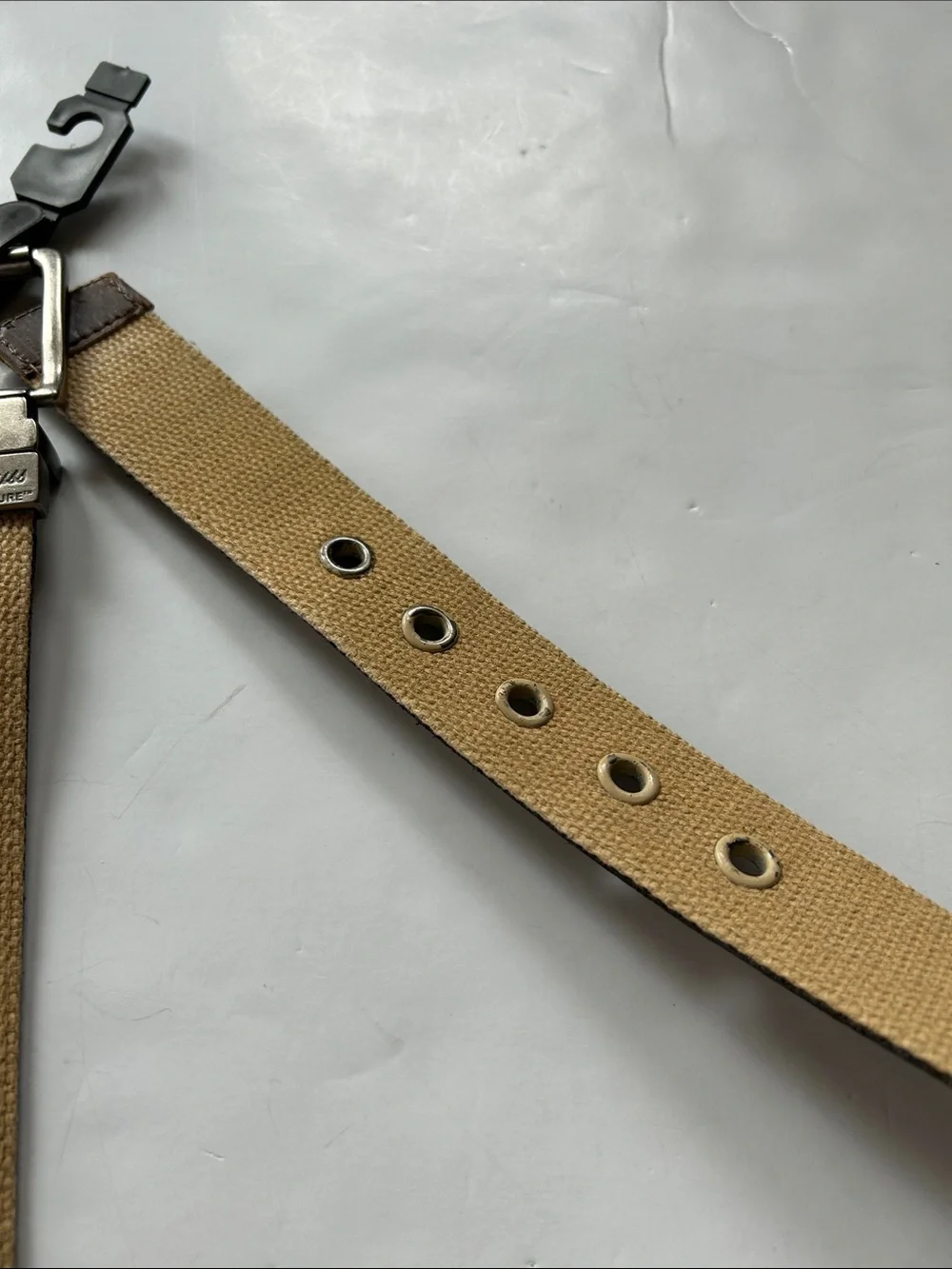 Levi Strauss Leather belt with beige canvas weave size 36
